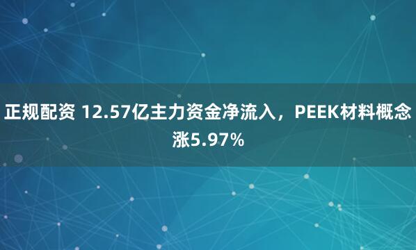正规配资 12.57亿主力资金净流入，PEEK材料概念涨5.97%